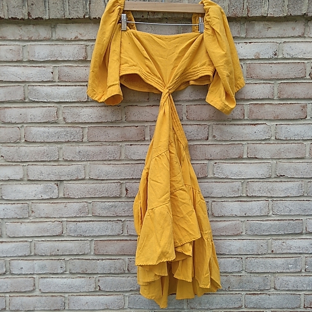 Free People | Cross of sunlight mini dress size Large